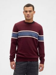 GAP Sweter w kolorze bordowym rozmiar: XS. Czerwone swetry męskie GAP, xs, bez wzorów, z bawełny, bez kołnierzyka. Za 88.02 zł.