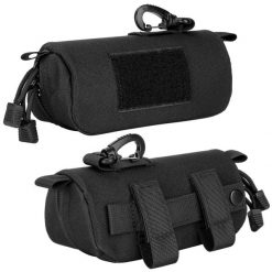 Półsztywne etui na okulary molle z karabińczykiem. Czarne okulary przeciwsłoneczne męskie SPORTENZIA, z materiału. Za 114.99 zł.