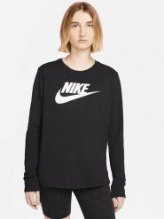 Nike Sportswear Koszulka w kolorze czarnym rozmiar: S. Czarne bluzki damskie Nike Sportswear, s, bez wzorów, z bawełny, bez kołnierzyka, bez ramiączek. Za 122.96 zł.