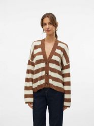 Vero Moda Kardigan w kolorze brązowo-kremowym rozmiar: M. Brązowe kardigany damskie Vero Moda, m, bez wzorów, ze splotem. Za 57.06 zł.