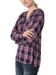 Timezone Bluzka w kolorze granatowo-różowo-białym rozmiar: L. Białe bluzki damskie Timezone, l, bez wzorów, z wiskozy, bez kołnierzyka, bez ramiączek. Za 104.45 zł.