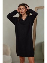 Joséfine Sukienka "Ibrany" w kolorze czarnym rozmiar: L. Czarne sukienki damskie Joséfine, l, bez wzorów, z kaszmiru, bez kołnierzyka, bez ramiączek, midi. Za 160.96 zł.