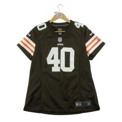 Second life - Koszulka damska NFL Cleveland Browns Nike - Jak nowy. Brązowe bluzki sportowe damskie Nike, l, bez kołnierzyka, bez ramiączek. Za 149.06 zł.