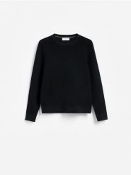 Strukturalny sweter z bawełną - czarny. Czarne swetry męskie Reserved, l, bez wzorów, z bawełny, bez kołnierzyka. Za 119.99 zł.