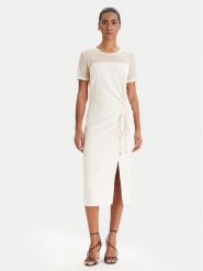 Patrizia Pepe Sukienka koktajlowa 8A1596/A701-W409 Écru Regular Fit. Sukienki damskie Patrizia Pepe, bez wzorów, z syntetyku, wizytowe, bez kołnierzyka, bez ramiączek. Za 989.99 zł.