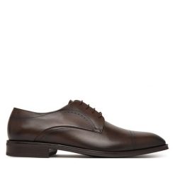 Półbuty BOSS. Brązowe buty wizytowe męskie Boss, bez zapięcia. Za 1,489.00 zł.
