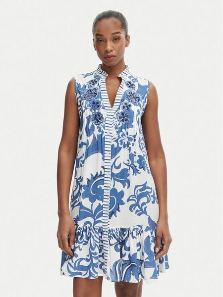 Iconique Sukienka letnia Daphne IC26-036 Niebieski Regular Fit. Niebieskie sukienki damskie Iconique, na lato, s, bez wzorów, z wiskozy, bez kołnierzyka, bez ramiączek. Za 429.99 zł.