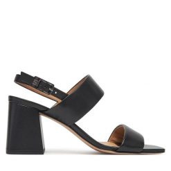 Sandały HÖGL. Czarne sandały damskie HÖGL, bez wzorów, bez obcasa, na słupku. Za 489.99 zł.