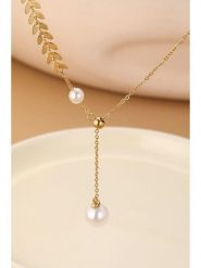 Atelier MIU Pozłacany naszyjnik z elementami ozdobnymi - dł. 50 cm rozmiar: onesize. Białe naszyjniki damskie atelier MIU, pozłacane. Za 39.99 zł.