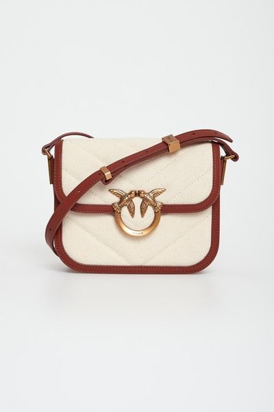 Torebka damska Love Box Bag Mini Canvas Chevron PINKO. Brązowe torebki klasyczne damskie Pinko, bez wzorów, bez dodatków. W wyprzedaży za 1,103.20 zł.