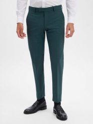 Strellson Spodnie z zawartością wełny - Melvin Mężczyźni Slim Fit zielony, 46. Zielone spodnie materiałowe męskie Strellson, z wełny. Za 599.95 zł.