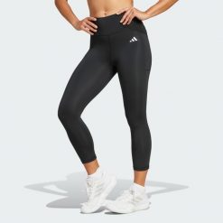 Legginsy Optime Essentials Stash 3/4. Czarne legginsy damskie Adidas, xs, bez wzorów, z materiału. Za 179.00 zł.