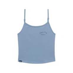 Damski tank top Superdry Athletic Essentials. Niebieskie topy sportowe damskie Superdry., xs, bez wzorów, z materiału, bez ramiączek. Za 143.25 zł.