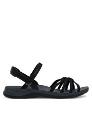 Teva Sandały Tirra Traveler 1166130 Czarny. Czarne sandały damskie Teva, bez wzorów, z materiału, bez obcasa, na płaskiej podeszwie. Za 399.99 zł.