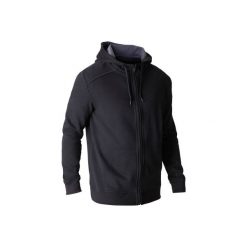 Bluza na zamek z kapturem Gym & Pilates 900 męska. Czarne bluzy z kapturem męskie DOMYOS, m, z bawełny. Za 79.99 zł.