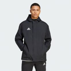 Kurtka piłkarska męska Adidas Entrada 22 All-Weather. Białe kurtki męskie Adidas, m, bez wzorów, sportowe, bez kaptura. Za 176.68 zł.