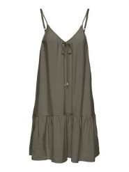 ONLY Sukienka letnia Misara 15373962 Zielony ciemny Regular Fit. Zielone sukienki damskie Only, na lato, s, bez wzorów, z wiskozy, bez kołnierzyka, bez ramiączek. Za 149.99 zł.