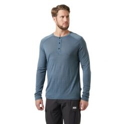 Koszulka z długim rękawem Helly Hansen Durawool Henley. Niebieskie koszulki męskie z długim rękawem Helly Hansen, m. Za 494.00 zł.