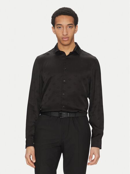 HUGO Koszula Elisha02 50539726 Czarny Extra Slim Fit. Czarne koszule męskie Hugo, m, bez wzorów, z wiskozy, bez kołnierzyka, bez ramiączek. Za 299.99 zł.