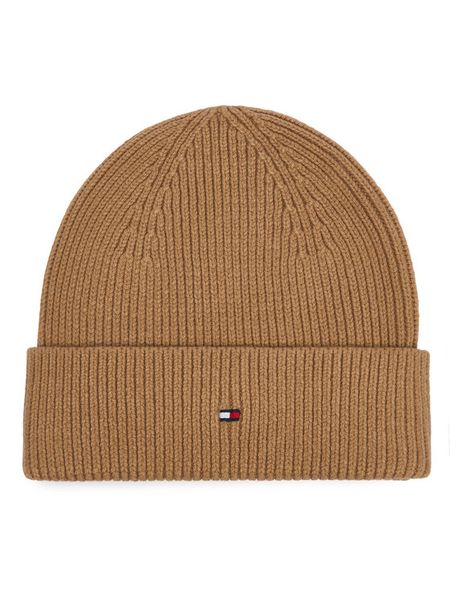 Tommy Hilfiger Czapka Flag AW0AW19102 Beżowy. Brązowe czapki zimowe damskie Tommy Hilfiger, z bawełny. Za 189.99 zł.
