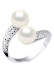 ATELIERS SAINT GERMAIN Srebrny pierścionek z perłami i cyrkoniami rozmiar: onesize. Białe pierścionki damskie ATELIERS SAINT GERMAIN, z cyrkonią, srebrne. Za 525.45 zł.