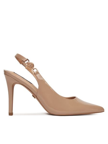 Nine West Szpilki CD23029-2 Beżowy. Brązowe szpilki Nine West, bez wzorów, z materiału, bez obcasa. Za 249.99 zł.
