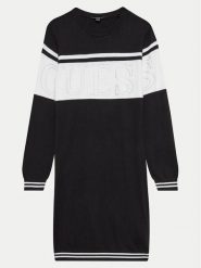 Guess Sukienka dzianinowa J4YK04 Z3GW0 Czarny Regular Fit. Czarne sukienki dziewczęce Guess, z aplikacjami, z bawełny, bez ramiączek. Za 289.99 zł.