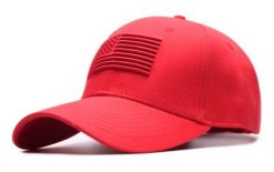 Czapka z Daszkiem, Czerwona, Flaga Ameryki, USA z Regulacją Rozmiaru, Bawełniana. Czerwone czapki męskie Pako Jeans, na lato, bez wzorów, z bawełny. Za 39.00 zł.
