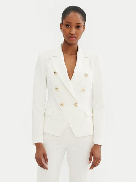 Rinascimento Marynarka CFC0122865003 Biały Regular Fit. Białe marynarki i żakiety damskie RINASCIMENTO, m, bez wzorów, z syntetyku. Za 359.99 zł.