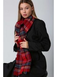 Lucky Bees Szal w kolorze czerwono-granatowym - 180 x 70 cm rozmiar: onesize. Czerwone szaliki i kominy damskie Lucky Bees, bez wzorów, z materiału. Za 43.99 zł.