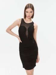 Fracomina Sukienka koktajlowa FQ23WD1005W52901 Czarny Slim Fit. Czarne sukienki damskie Fracomina, m, bez wzorów, z syntetyku, wizytowe, bez kołnierzyka, bez ramiączek. Za 379.99 zł.