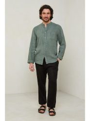 Lin Passion Koszula w kolorze zielonym rozmiar: XL/XXL. Zielone koszule męskie Lin Passion, xl, bez wzorów, z bawełny, bez kołnierzyka, bez ramiączek. Za 189.45 zł.