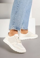 Beżowe Buty Sportowe ze Skóry Naturalnej ze Skórzaną Wkładką i Perforacją Selili. Brązowe buty sportowe na co dzień damskie Born2be, bez wzorów, z jeansu. Za 149.99 zł.