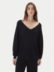 Kontatto Sweter 3M0815C Czarny Relaxed Fit. Czarne swetry klasyczne damskie Kontatto, m, z syntetyku, bez kołnierzyka. Za 279.99 zł.