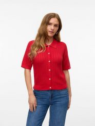 Vero Moda Kardigan w kolorze czerwonym rozmiar: S. Czerwone kardigany damskie Vero Moda, s, bez wzorów. Za 79.21 zł.