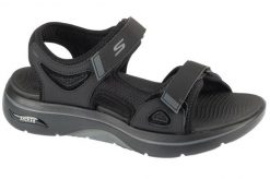 Sandały męskie, Go Walk Arch Fit 2.0 Sandal - Capistrano. Czarne sandały męskie Skechers, z materiału, bez zapięcia. Za 329.99 zł.