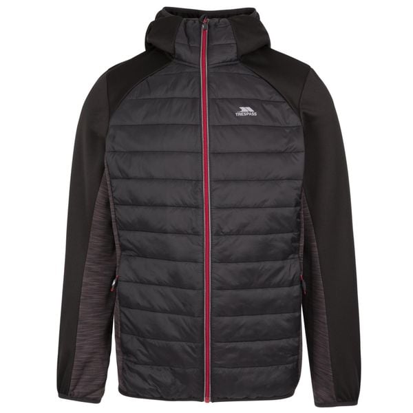 Trespass Darwood - Męska kurtka aktywna Tp50 czarna. Czarne kurtki męskie Trespass, m, bez wzorów, z dzianiny, sportowe, bez kaptura. Za 335.99 zł.