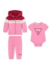 Guess Komplet bluza, body i spodnie dresowe S6YG04 4K3930 Różowy jasny Regular Fit. Czerwone bluzy i bluzki niemowlęce Guess, z bawełny. Za 259.99 zł.