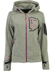 Geographical Norway Kurtka polarowa "Telectra" w kolorze szarym rozmiar: L. Szare kurtki damskie Geographical Norway, l, z aplikacjami, z polaru, bez kaptura. Za 176.45 zł.