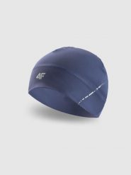 4F Czapka do biegania uniseks - granatowa S/M. Niebieskie czapki męskie 4f, bez wzorów, z elastanu, klasyczne. Za 69.99 zł.
