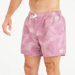 Spodenki surfingowe męskie Olaian 100 15" Cloud. Fioletowe kąpielówki męskie OLAIAN, m, bez wzorów, z materiału. Za 49.99 zł.