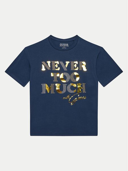 Guess T-Shirt J4YI41 K6YW4 Niebieski Regular Fit. Niebieskie koszulki dziewczęce Guess, z aplikacjami, z bawełny, bez ramiączek. Za 69.99 zł.