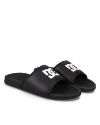 Sandały DC Shoes czarno-białe wygodne. Czarne sandały męskie DC Shoes, z materiału, bez zapięcia. Za 119.99 zł.