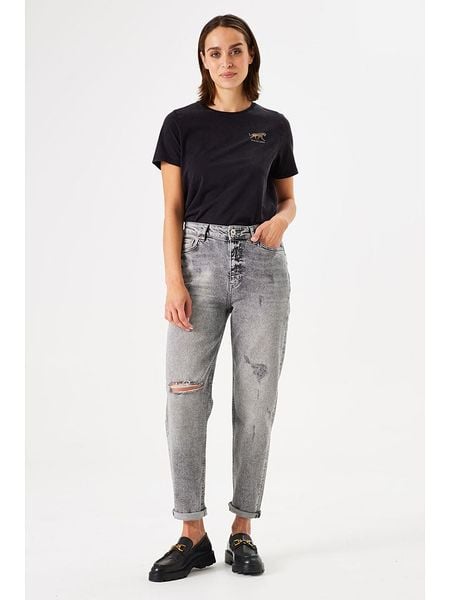 Garcia Dżinsy - Mom fit - w kolorze szarym rozmiar: W32. Szare jeansy damskie Garcia, z podwyższonym stanem. Za 133.95 zł.