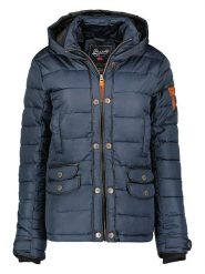 Geographical Norway Kurtka pikowana "Dacili" w kolorze granatowym rozmiar: S. Niebieskie kurtki damskie Geographical Norway, s, z aplikacjami, bez kaptura. Za 210.32 zł.