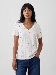 GAP Koszulka w kolorze białym rozmiar: XL. Białe bluzki damskie GAP, xl, bez wzorów, z bawełny, bez kołnierzyka, bez ramiączek. Za 51.95 zł.