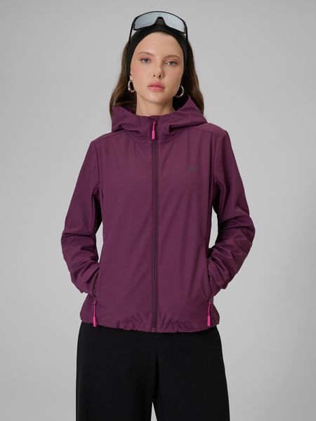 4F Kurtka softshell wiatroodporna membrana 5000 damska - fioletowa S. Fioletowe kurtki damskie 4f, s, bez wzorów, z materiału, bez kaptura. Za 299.99 zł.