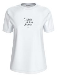 CALVIN KLEIN JEANS Koszulka w kolorze białym rozmiar: XL. Białe bluzki damskie Calvin Klein Jeans, xl, bez wzorów, z bawełny, bez kołnierzyka, bez ramiączek. Za 122.96 zł.