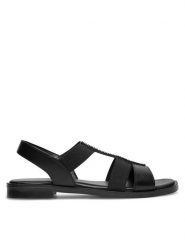 Lasocki Sandały EMIE RST-EMIE-15 Czarny. Czarne sandały damskie Lasocki, bez wzorów, z materiału, bez obcasa, na płaskiej podeszwie. Za 129.99 zł.