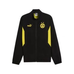 Kurtka Archive Domicile Borussia Dortmund 2024/25. Czarne kurtki męskie Puma, bez wzorów, sportowe, bez kaptura. W wyprzedaży za 237.50 zł.
